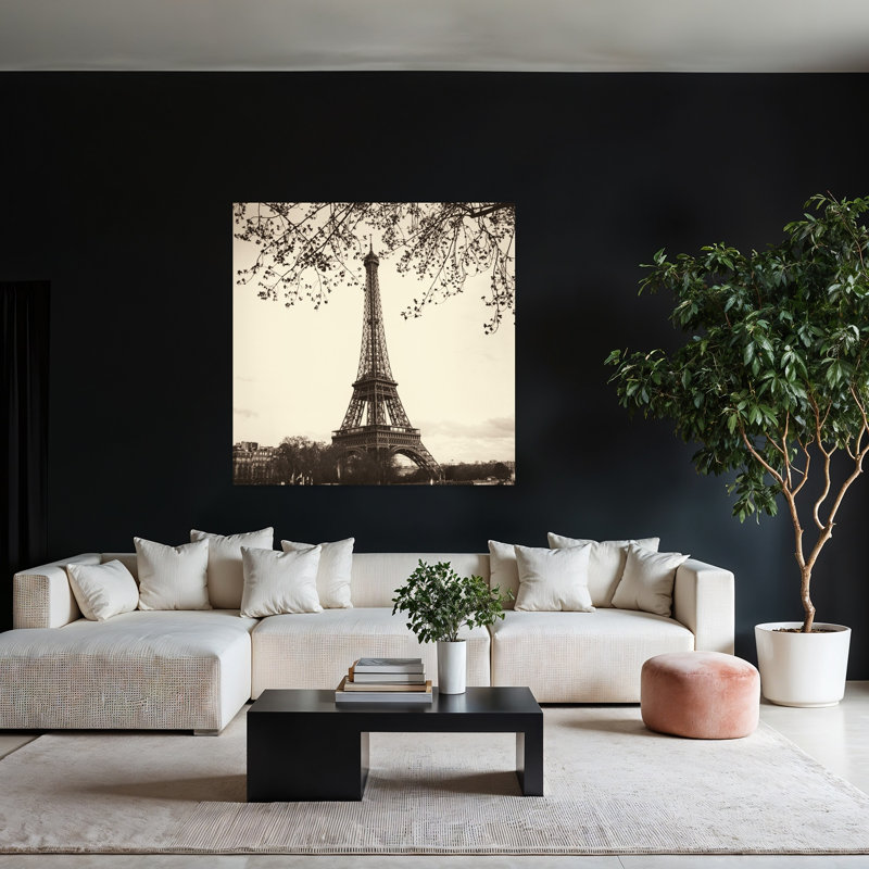 Tour Eiffel, architecture contemporaine abstraite, art du paysage, H 48 po x l 48 po