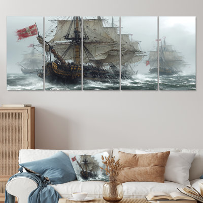 Ambriella - Boat Wall Art For Living Room 5 Piece