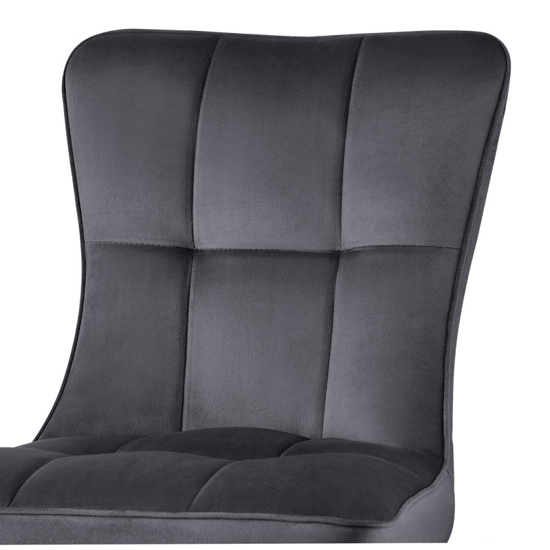Guitierrez Velvet Upholstered Parsons Chair, Gray
