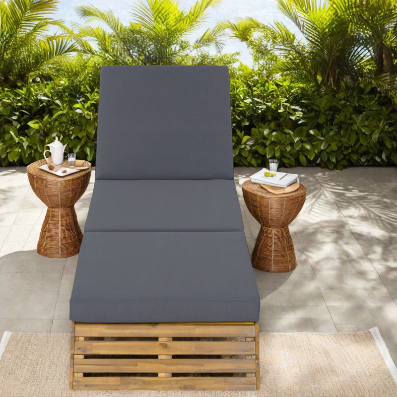 Chaises longues de patio Position, en bois d'acacia massif, ensemble moderne en teck pour piscine