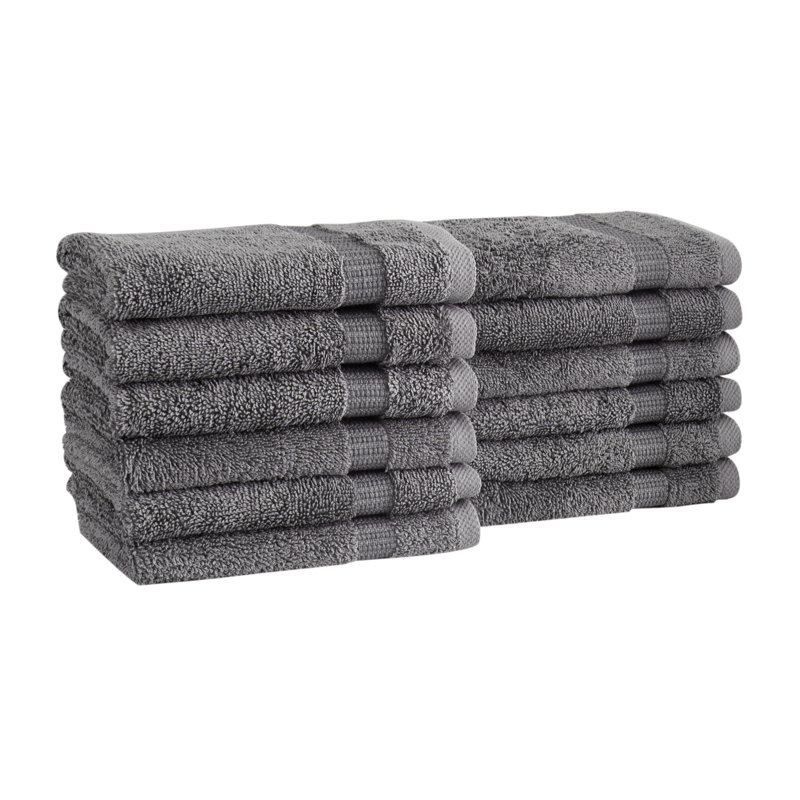 Agathon Turkish Towel,100% Cotton Washcloth, Gray