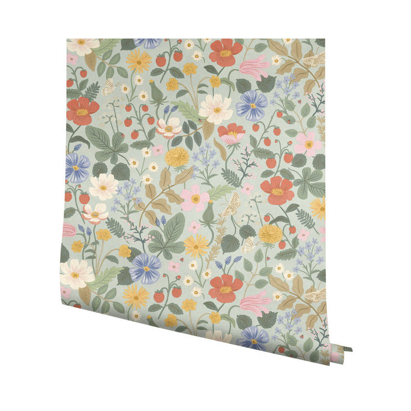 Rouleau de papier peint lisse L 27 po x l 27 po Rifle Paper Co., Menthe