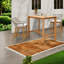 Tables de patio robustes, table de bar moderne en métal à grain de bois de 51 pouces pour la maison