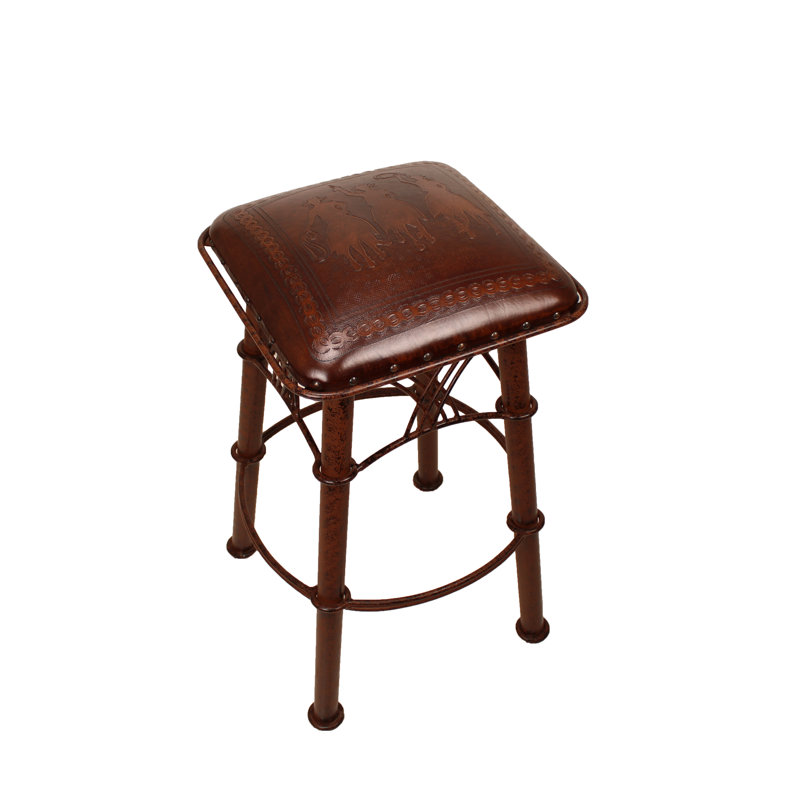 Tabouret 30 "Montana, Brun antique / motif Posse