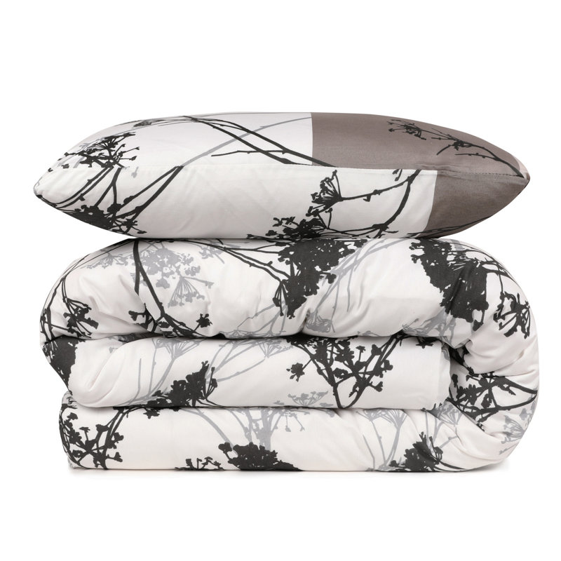 Cotton Blend Floral Duvet Cover, Twin Duvet Cover + 1 Sham