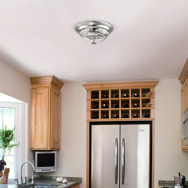 Luminaire bol encastré 13 po Designer Series, Nickel brossé, Clair