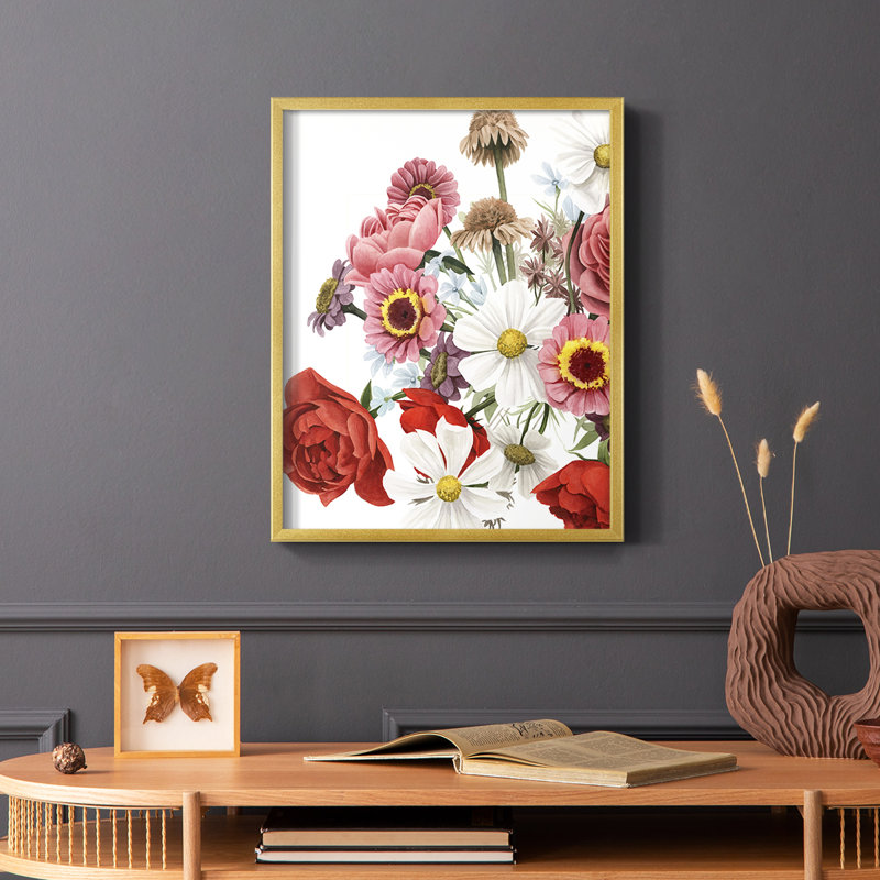 Modern Arrangement II, reproduction encadrée - bois massif, Or, H 14 po x l 11 po