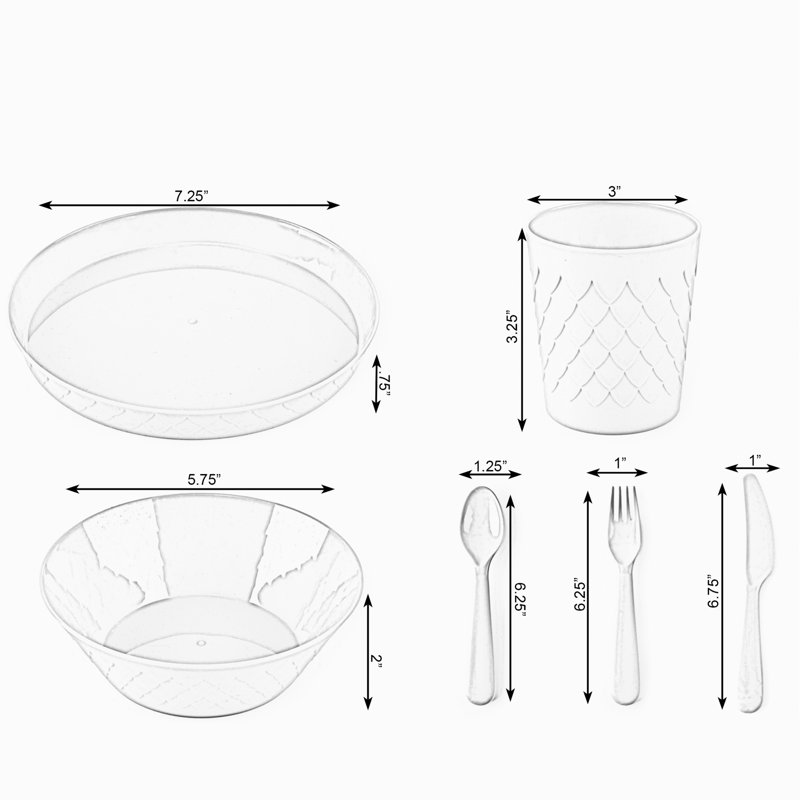 48-Piece Kids Plastic Dinnerware Set, Pack of 2, Service for 8, Colorful Reusable Plates, Bowls, Cups, Forks, Knives and Spoons