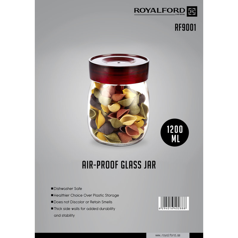 Glass Jar, 18.6cm H x 13.8cm W x 13.8cm D