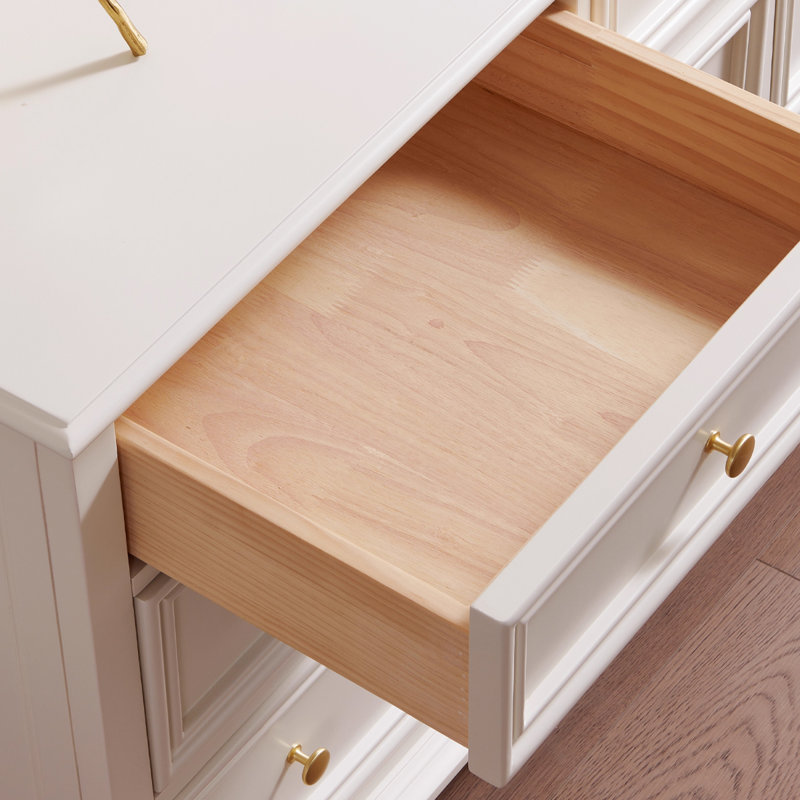 White Solid + Manufactured Wood Accent Cabinet