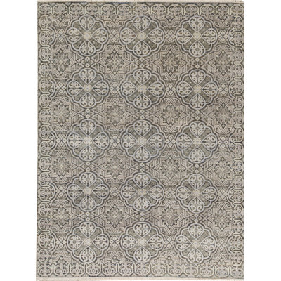 Geometric Area Rug in Charcoal