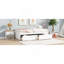 Lit simple avec 2 tiroirs, lit en bois d'hévéa massif, blanc-1882385607