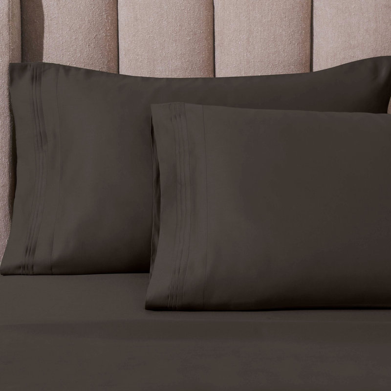 Ensemble de draps en coton égyptien luxueux de couleur unie à densité de tissage de 1000 fils avec poches profondes Simba