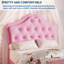 Structure de lit simple tapissier princesse avec lumières DEL et tiroir de rangement, lit plateforme en similicuir-793106105