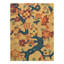 Tapis beige en laine / coton à motif floral fait à la main 7 pi 11 po x 9 pi 6 po