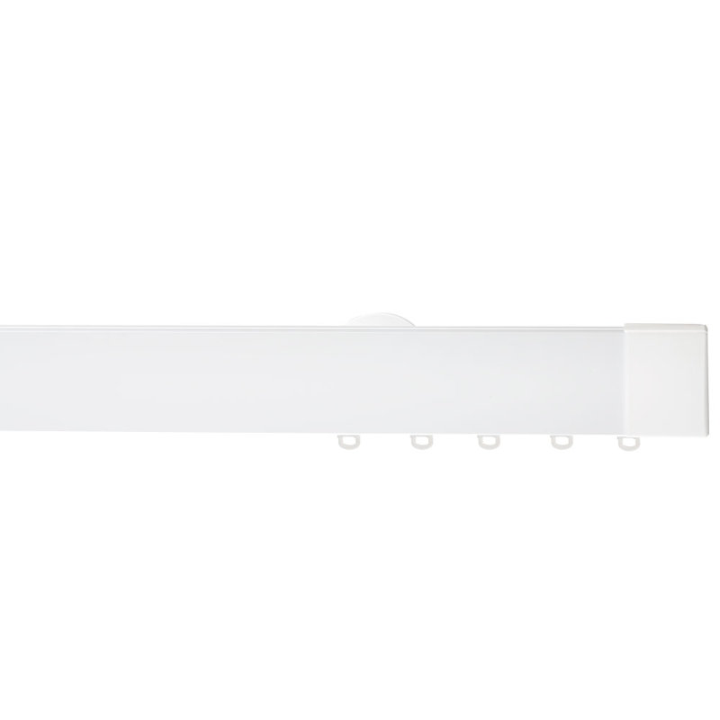 Tringle à rideaux simple décorative en aluminium à traverse Cardwell, 96 po, Blanc