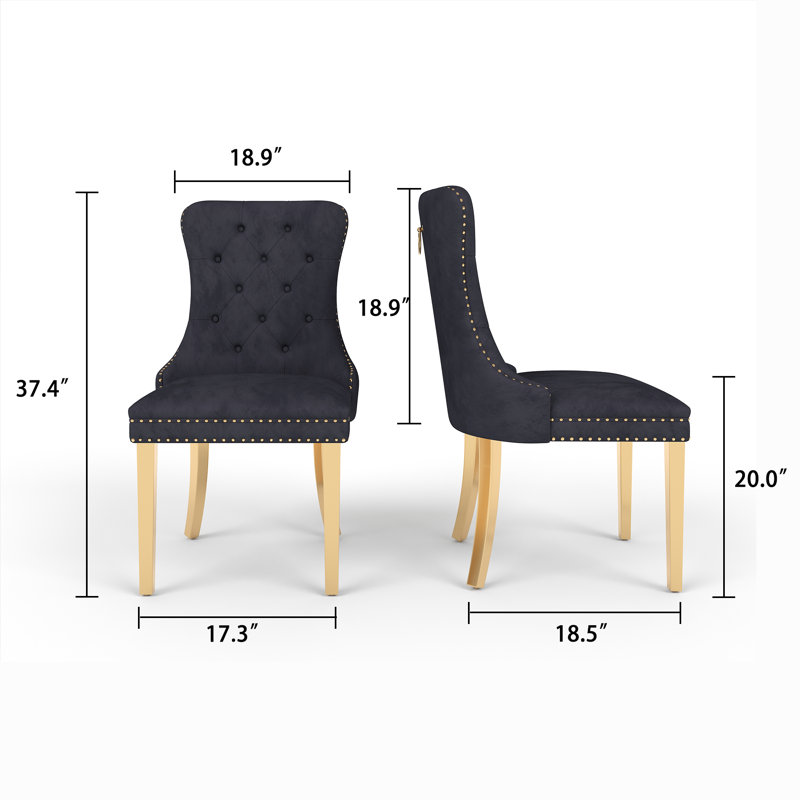 Chaise Parsons, Doré, Noir
