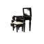 Meuble-lavabo de chambre à coucher traditionnel, noir - avec tabouret et fabrication en bois de pin formelle avec rangement de tiroir de siège confortable-314177731
