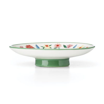 Oneida First Blooms Ring Dish In Green;white