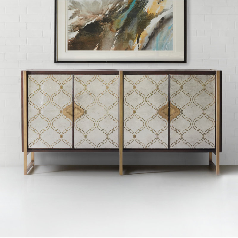 Melange 70'' Brown and Gold Traditional Sideboard