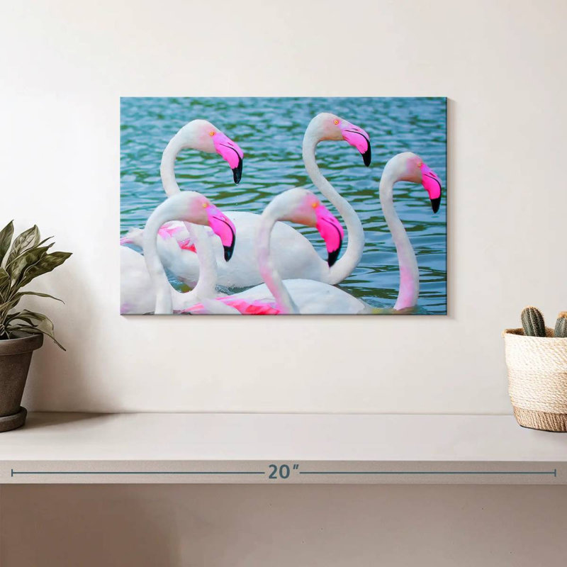 Flamants roses Brampt, H 8 po x l 12 po