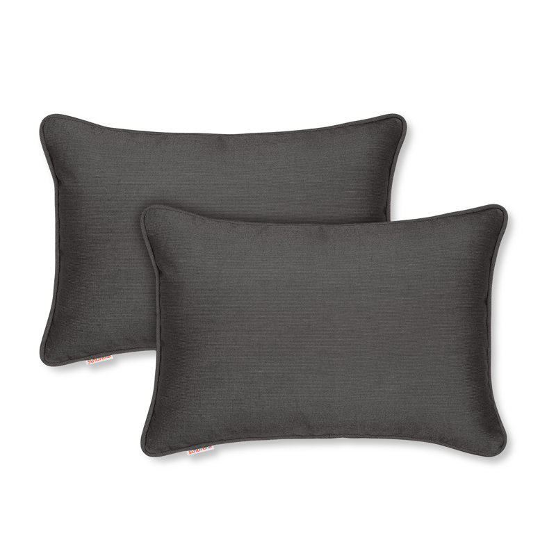 Housse de coussin Sunbrella, Polyester, Rectangle H 13 po x l 20 po, Noir