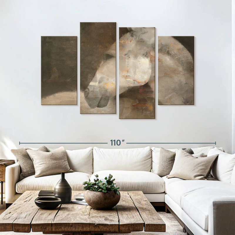 Brampt, peinture expressionniste de cheval, H 54 po x l 84 po