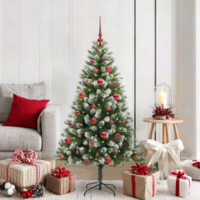 Artificial Hinged Christmas Tree with Flocked Snow