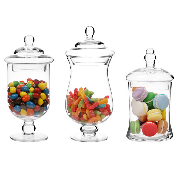Clear Glass Large Decorative Crystal Effect Candy Sweet Jar Container with  Lid
