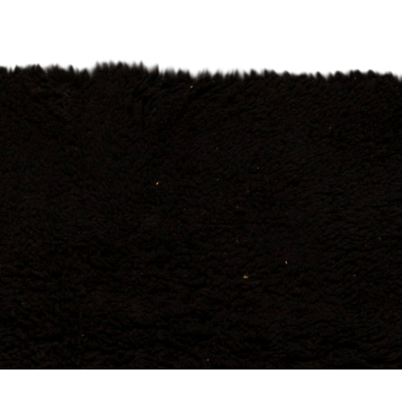 Hand Knotted Wool Area Rug in Black, Rectangle 3' x 5'
