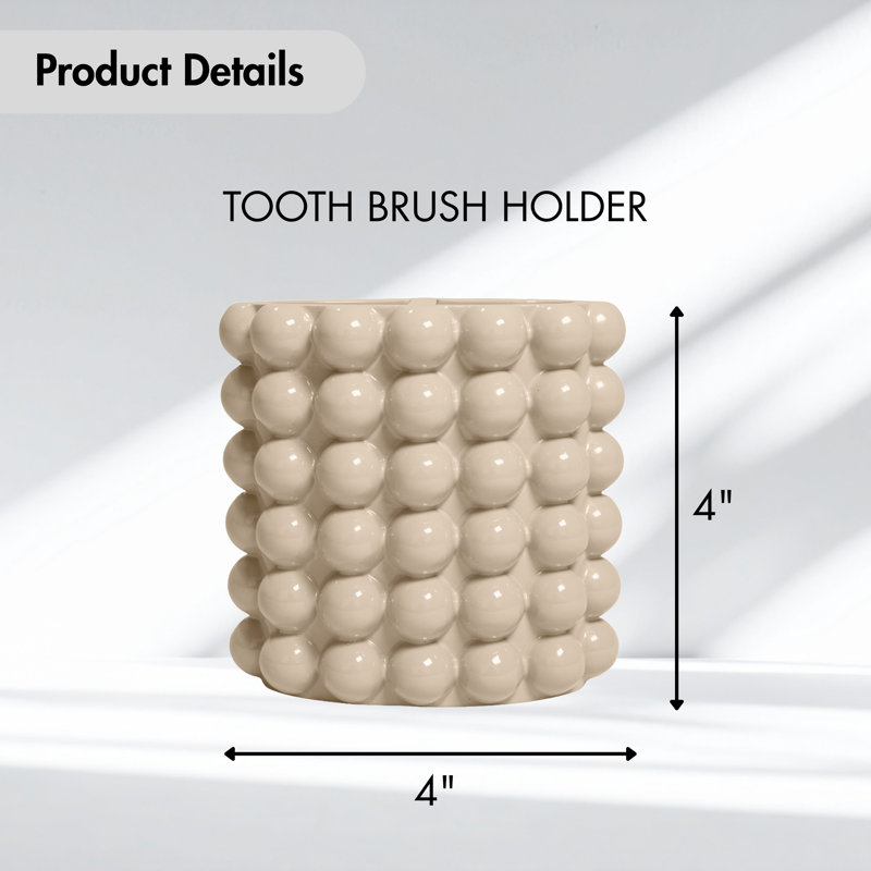 Porte-brosse à dents à bulles texturé Better Trends, Crème