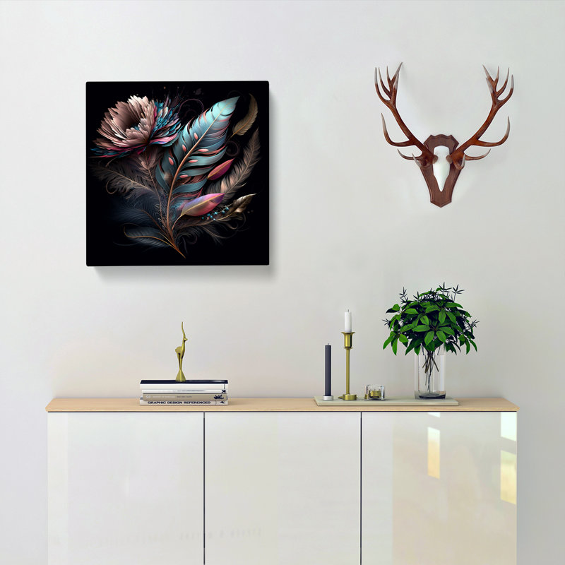 Feather Floral - Wrapped Canvas