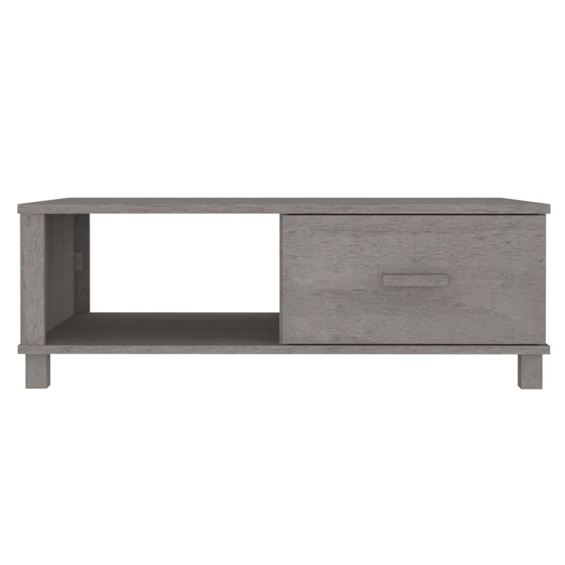 Table basse simple avec rangement Hamar, Gris clair