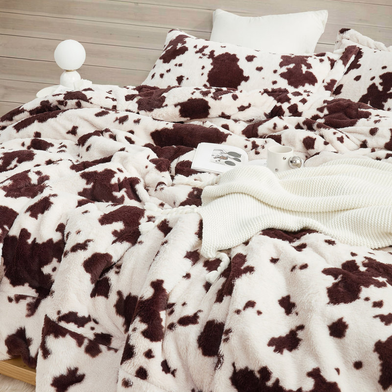Cow Crush - Coma Inducer Oversized Comforter Set - Brown and White, King Comforter + 2 King Shams