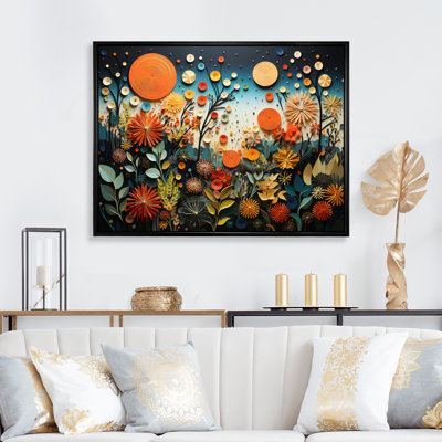 Orange orange Mid Century Natures Harmony III - Art abstrait Mid-Century