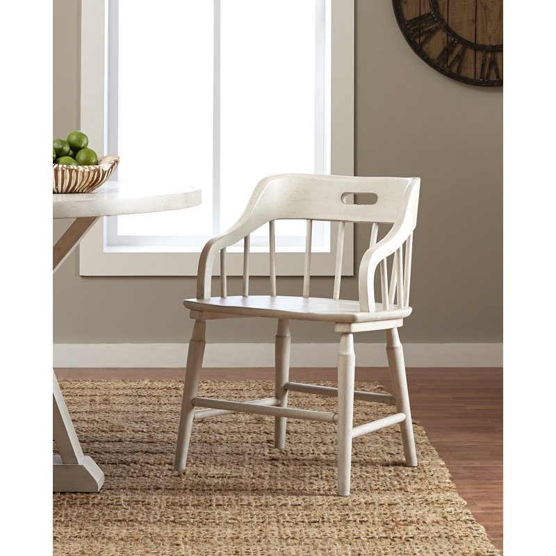 Chaise avec accoudoirs à dossier Windsor Trisha Yearwood Home, Blanc