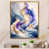 Toile avec cadre flottant or