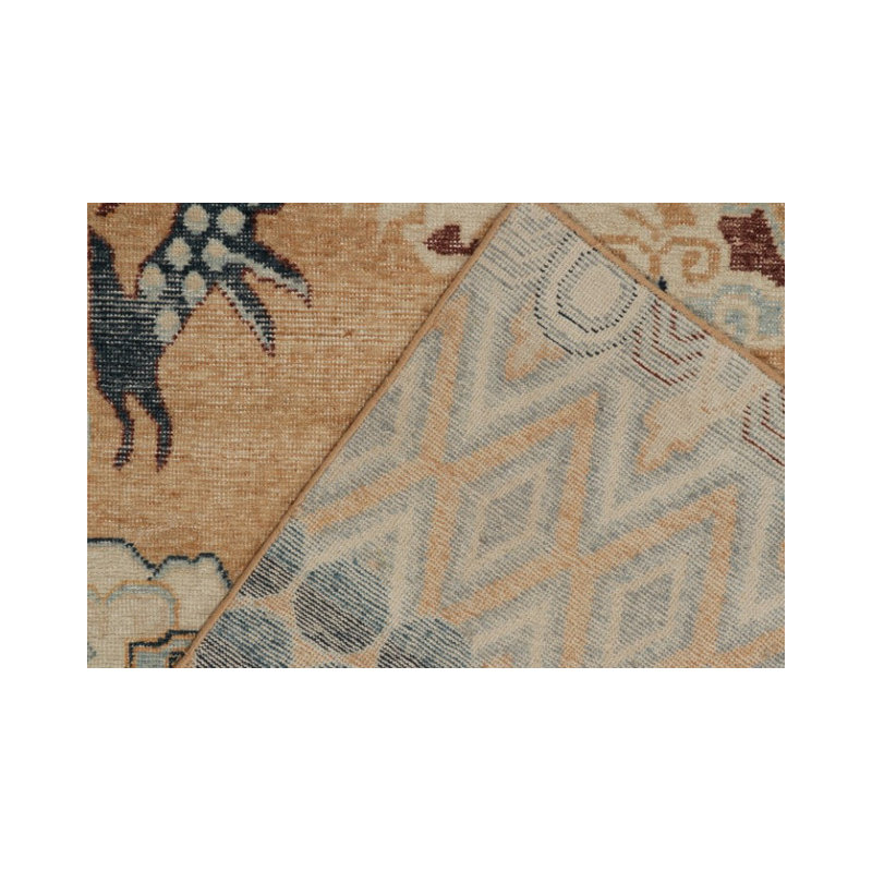 Distressed Homage Hand Knotted Wool Animal Print Area Rug, Rectangle 6' x 9'