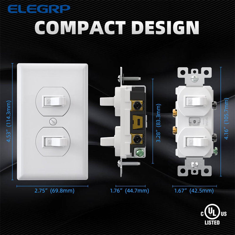 15 Tamper Resistant Single Pole Toggle Light Switch