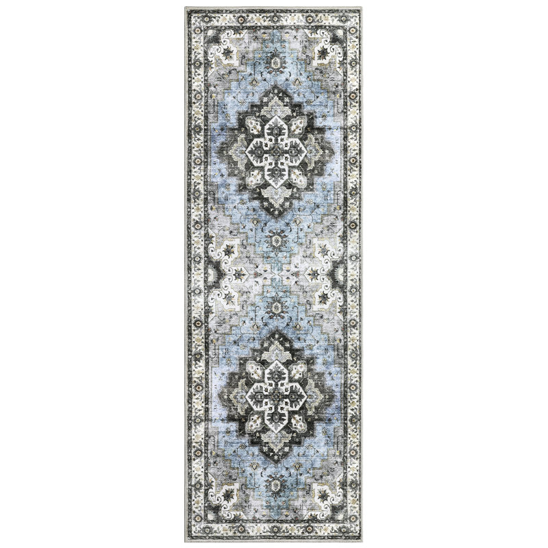 Luell Washable Oriental Rug, Tapis de couloir 2 pi x 6 pi