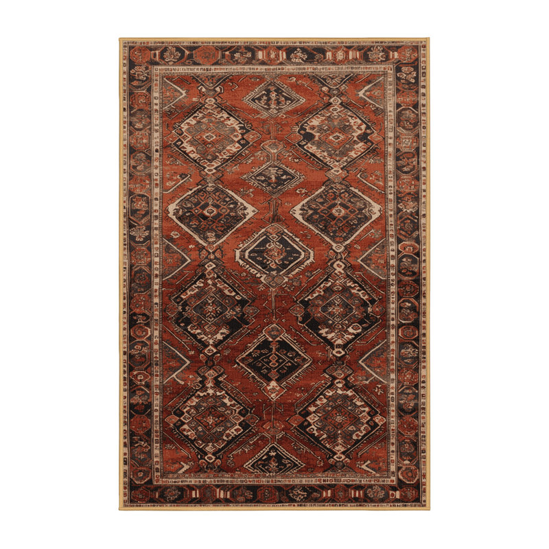 Tapis brun lavable à la machine, Rectangulaire 7 pi x 10 pi