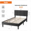 Structure de lit - Lit plateforme tapissier en lin avec tête de lit, sans sommier tapissier avec support de lattes en bois robuste de 800 lb-929022884-929022887