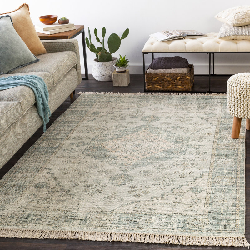 Tapis oriental tissé à la main Wensley, Rectangle 6 pi x 9 pi