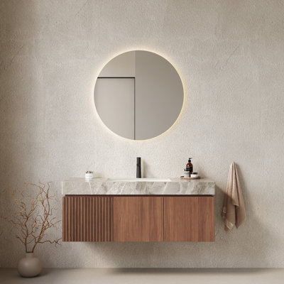 Meuble-lavabo de 48 po avec comptoir en pierre frittée et lavabo en céramique