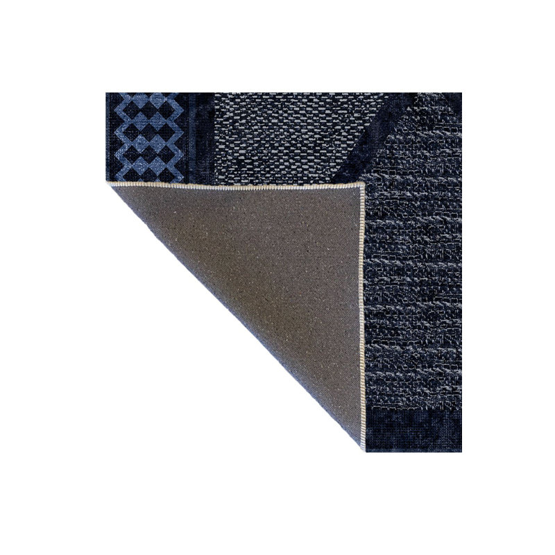 Gray Theme Geometric H Pattern Modern Machine Washable Decorative Rug, Runner 2'6" x 9'10"  Rug Pad Included