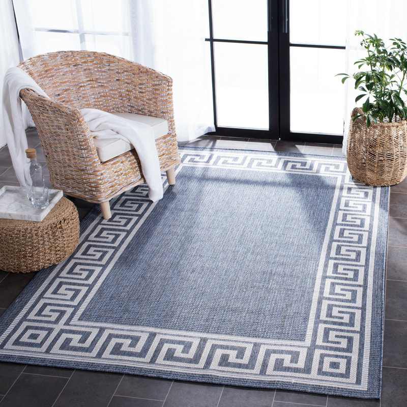 Martha Stewart Indoor Outdoor Performance Machine Washable Geometric Indoor/Outdoor Area Rug, Rectangle 5'3" x 7'6"