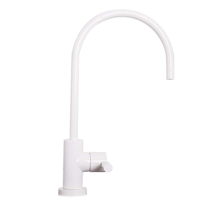 Robinet de cuisine contemporain à poignée simple avec accessoires, Satin