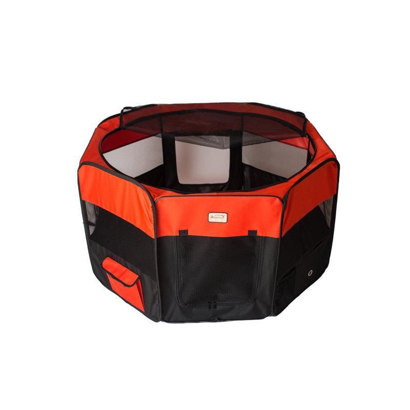 Extra-Large Red and Black Portable Plastic Pet Playpen