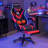 Hoffree Massage Ergonomic Gaming Chair with Bluetooth Speakers and RGB LED Lights-100105944