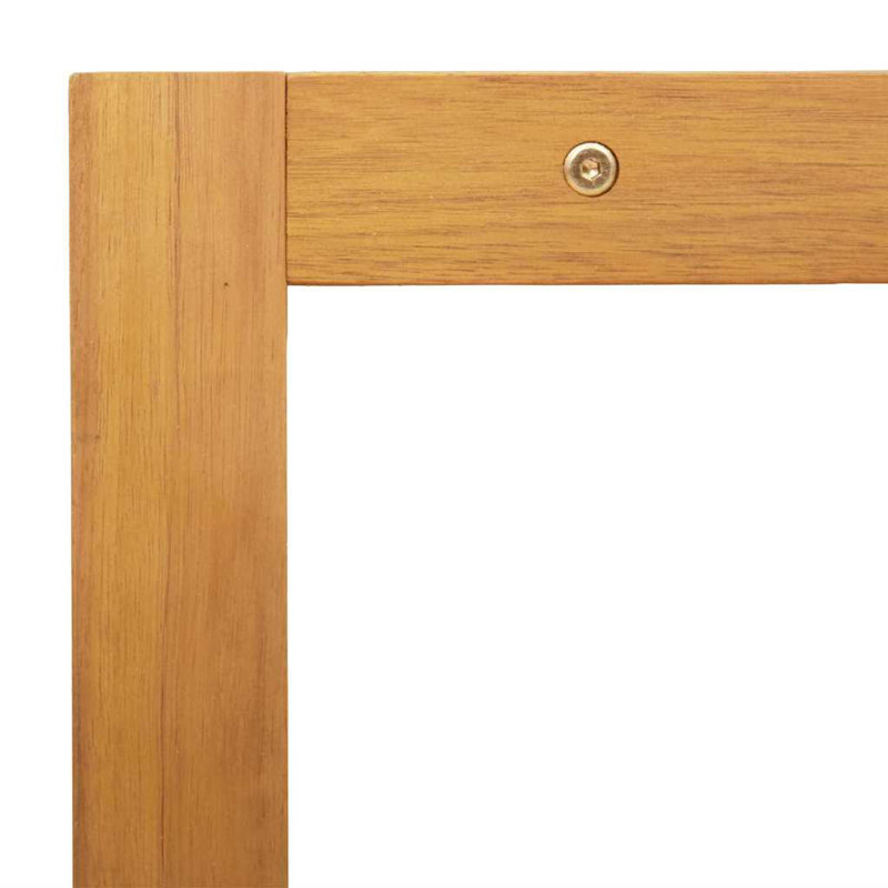 Side Table Oil Natural Solid Acacia Wood Garden Outdoor Accent Terrace, 35" H x 70" W x 35" L